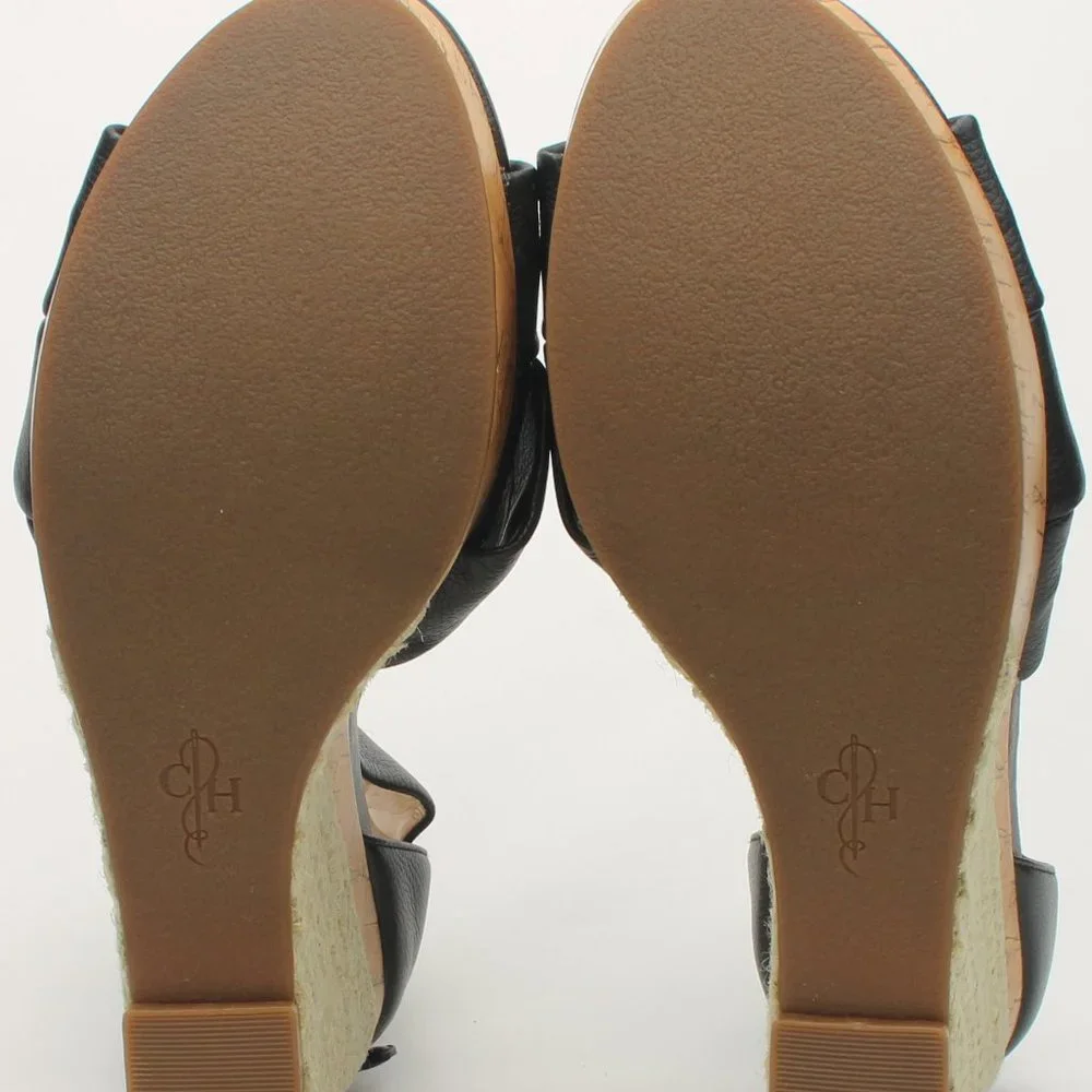 Cole Haan Crisscross Black Wedge Espadrille Sandle size 11B Like New - Picture 15 of 16